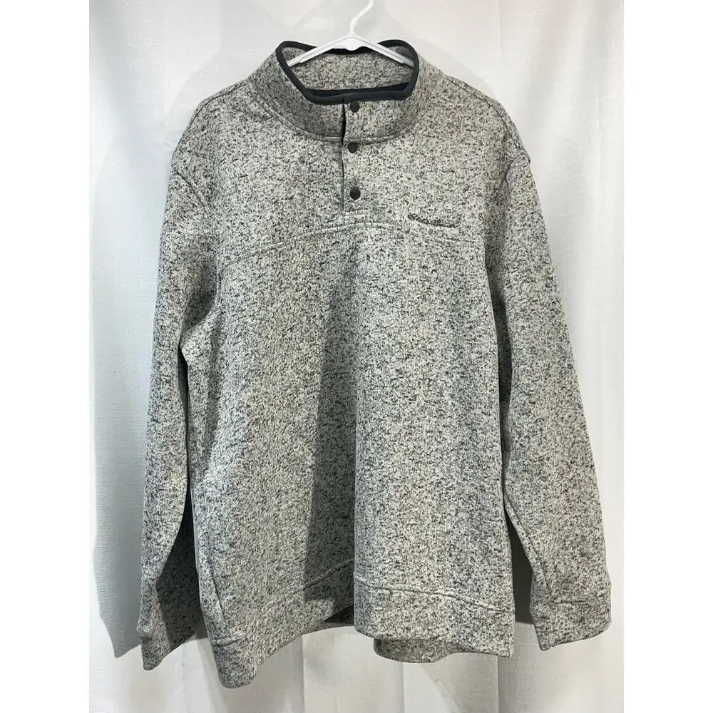 Eddie Bauer Men’s 1/4 Button Sweater Pullover Heather Size‎ XL NWOT - Picture 2 of 6